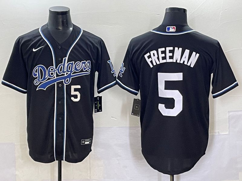 Men 2025 Los Angeles Dodgers #5 Freeman Black Three generations Fashion Nike MLB Jersey style 7044->los angeles dodgers->MLB Jersey